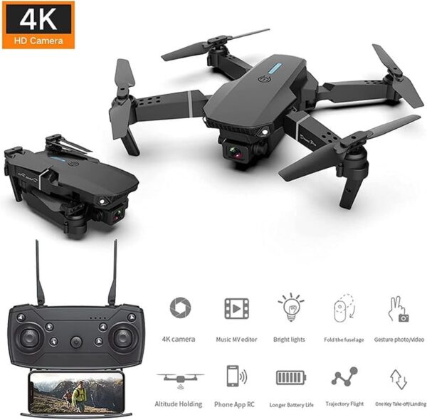 Drone with Camera, Foldable Drone with App Control, FPV Live Video RC Quadcopter with 4K Camera for Adults Beginners Kids - Image 2