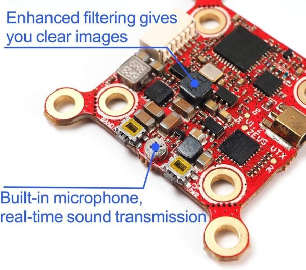 Zeus VTX 5.8GHz PIT/25/100/200/400/800mW M2 M3 Built-in Microphone Switchable FPV Transmitter VTX via Betaflight for Racing Drone RC Drones Quadcopter Toothpick (SMA) (Zeus 800mW VTX) - Image 3